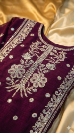 Elegance woven in threads of silver. intricate floral motifs meet geometric perfection in this stunning 3-piece luxury ensemble. - Image 3