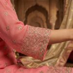 Premium Pink Georgette Embroidered Three-Piece Salwar Kameez - Image 5